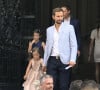 Marc-Olivier Fogiel avec son mari François Roelants et leurs filles Lily et Mila - Bruno Julliard s'est marié avec Paul Le Goff à la mairie du 10e arrondissement de Paris, le 8 juillet 2017.