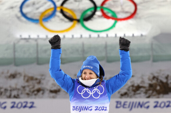 Anais Chevalier-Bouchet (argent) - Les médaillés du Biathlon 15km femme aux Jeux Olympiques d'Hiver de Pékin 2022, le 7 février 2022.