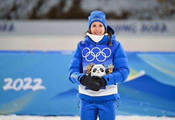 Anais Chevalier-Bouchet médaille d'argent en biathlon aux Jeux olympiques de Pékin le 8 février 2022. (Xinhua/Guo Cheng)