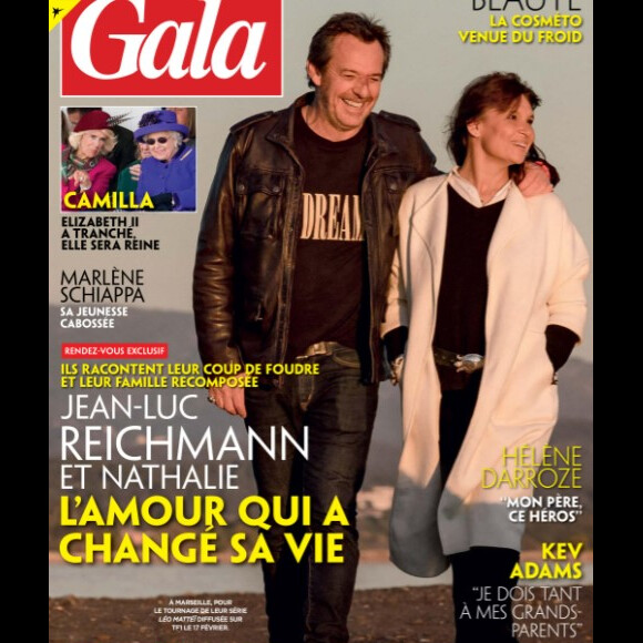 Jean-Luc Reichmann et sa femme Nathalie en Une du magazine Gala. @ Gala