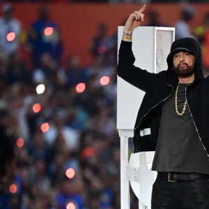 Eminem pendant la mi-temps du Super Bowl LVI à Los Angeles, le 13 février 2022. Photo USA Today Sports/SPUS/ABACAPRESS.COM