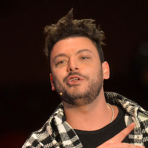 Exclusif - Kev Adams lors du livestream "CamKev Comedy and Songs" de C.Lellouche et de K.Adams sur la plateforme de streaming Gigson.live au théâtre Mogador à Paris, France, le 5 avril 2021. © Veeren/Bestimage 