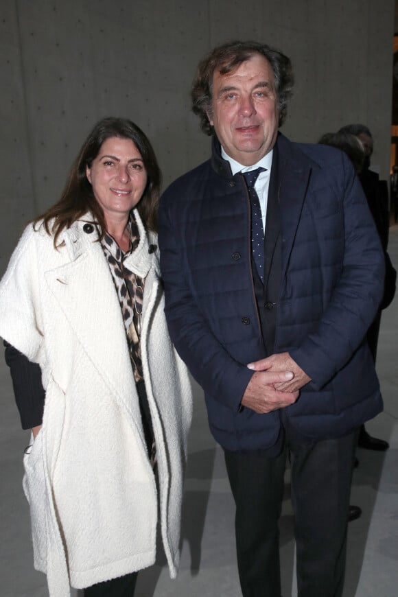 Alexandre Vilgrain et sa femme Denise Vilgrain - Vernissage de l'exposition de Charles Ray à la Bourse du Commerce à Paris. Le 15 février 2022. @ Bertrand Rindoff/Bestimage