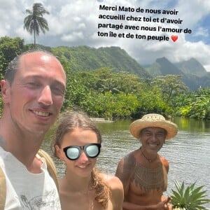 Frederick Bousquet et sa fille Manon à Tahiti.