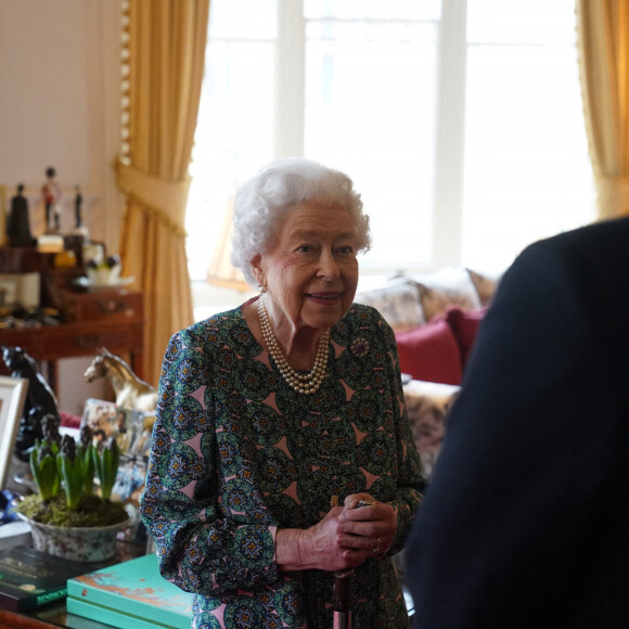 La reine Elisabeth II d'Angleterre en audience au château de Windsor. Le 16 février 2022 
