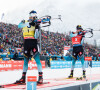 Martin Fourcade et Quentin Fillon Maillet lors de la Coupe du monde de biathlon en janvier 2020.