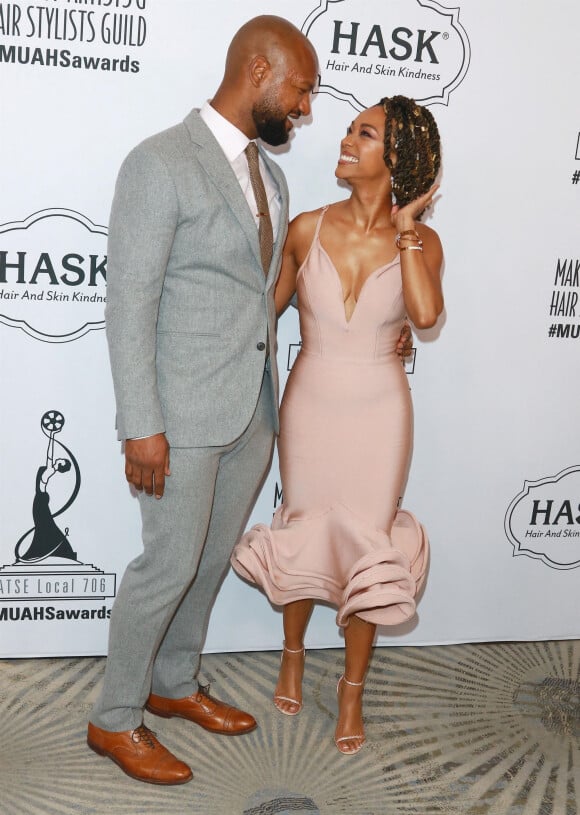 Sonequa Martin-Green et son mari Kenric Green assistent aux Make Up Artist and Hair Stylists Guild Awards 2022 à l'hôtel Beverly Hilton. Beverly Hills, Los Angeles, le 19 février 2022.