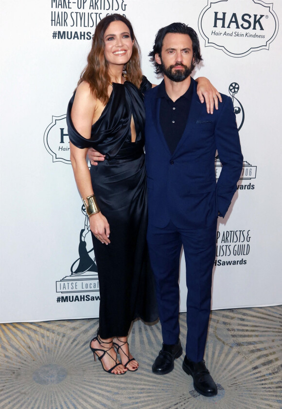 Milo Ventimiglia et Mandy Moore assistent aux Make Up Artist and Hair Stylists Guild Awards 2022 à l'hôtel Beverly Hilton. Beverly Hills, Los Angeles, le 19 février 2022.