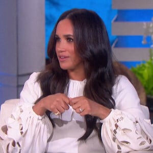 Meghan Markle sur le plateau de l'émission "The Ellen Show" à Los Angeles, le 17 novembre 2021.