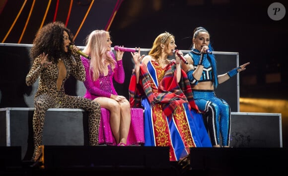 Mel B (Melanie Brown), Emma Bunton, Geri Halliwell, Melanie C (Melanie Chisholm) - Les Spice Girls en concert au Murrayfield Stadium à Édimbourg dans le cadre de leur tournée "Spice Girls UK Tour", le 9 juin 2019. 