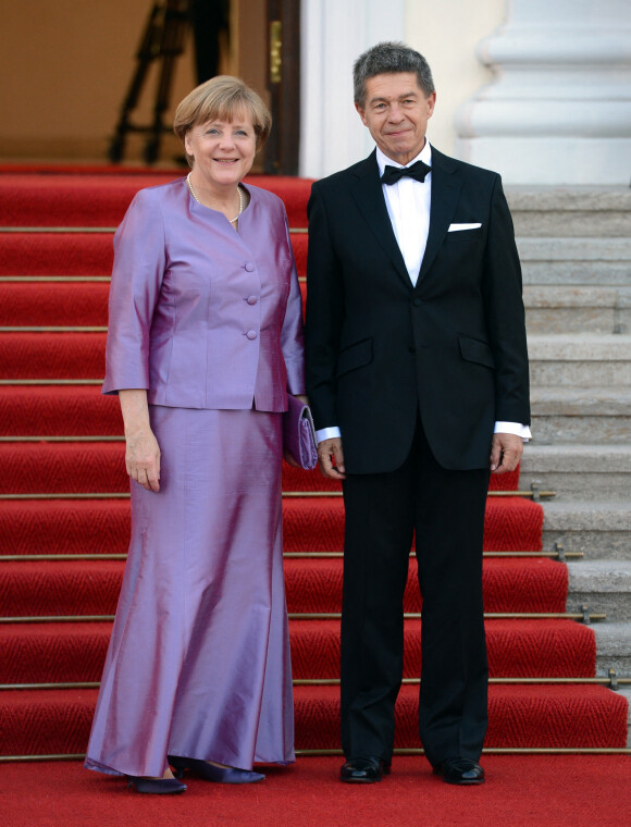 Angela Merkel et son mari Joachim Sauer - Arrivées au dîner d'état au château Bellevue à Berlin. Le 24 juin 2015