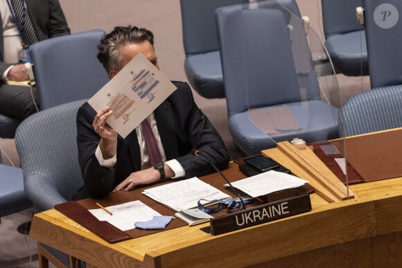 Réunion exceptionnelle du Conseil de Sécurité sur la situation Ukraine/Russie, après que Vladimir Poutine ait signé la reconnaissance officielle par la Russie de l'indépendance des républiques de Lugansk et de Donestk. New York, le 21 février 2022.