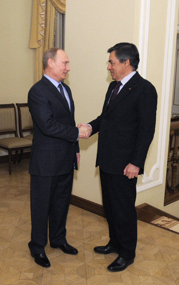 Francois Fillon recontre Vladimir Poutine à Moscou le 21 mars 2013.