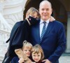 Charlene et Albert de Monaco avec leurs enfants Jacques et Gabriella.