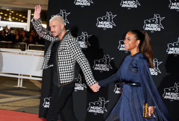 Le chanteur français M. Pokora (Matt Pokora) et sa compagne la chanteuse américaine Christina Milian - 19ème édition des NRJ Music Awards à Cannes le 4 novembre 2017. © Dominique Jacovides/Bestimage 