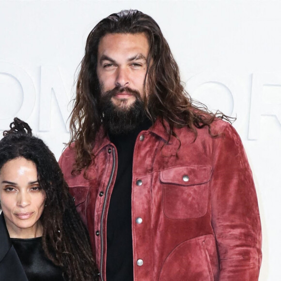 Lisa Bonet et son mari Jason Momoa - Les célébrités posent avant d'assister au défilé Tom Ford: Autumn/Winter 2020 aux Milk Studios dans le quartier de Hollywood à Los Angeles, le 7 février 2020 