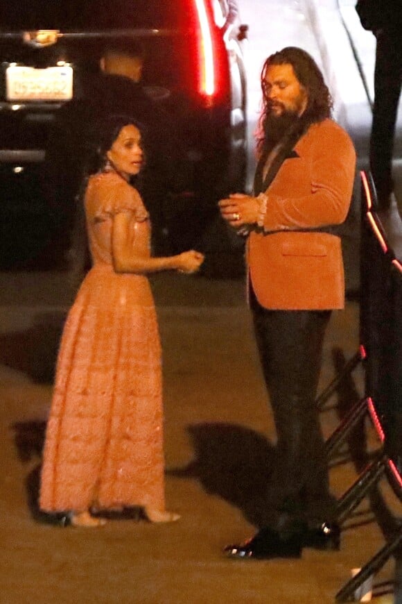 Jason Momoa et sa femme Lisa Bonet - Arrivée des célébrités à la soirée privée de Beyonce et son mari Jay Z au Chateau Marmont à West Hollywood, le 24 février 2019 