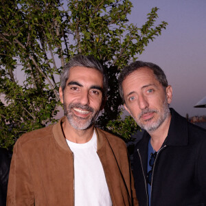 Exclusif - Ary Abittan, Gad Elmaleh lors de la soirée Back to Brach sur la terrasse du Brach Paris le 2 septembre 2021. © Rachid Bellak / Bestimage 