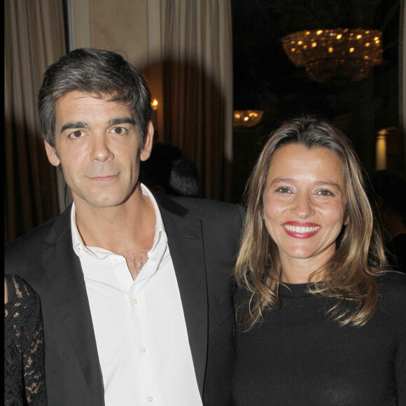 Xavier De Moulins et sa femme Anaïs - Remise des prix Les trois coups de l'Angelus 2012 au cours d'un dîner dans les salons de l'hôtel Bristol à Paris en mars 2012