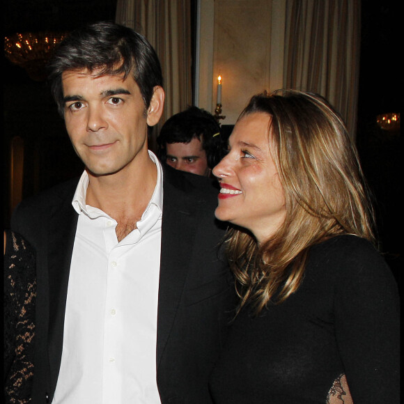 Xavier De Moulins et sa femme Anaïs - Remise des prix Les trois coups de l'Angelus 2012 au cours d'un dîner dans les salons de l'hôtel Bristol à Paris en mars 2012