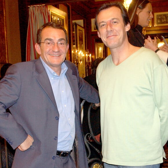 Jean-Pierre Pernaut & Jean-Luc Reichmann assistent au diner organise au Fouquet's, pour les pretendantes a l'election de Miss France 2004, par le comite Miss France, dirige par Mme de Fontenay et son fils Mr Xavier de Fontenay.