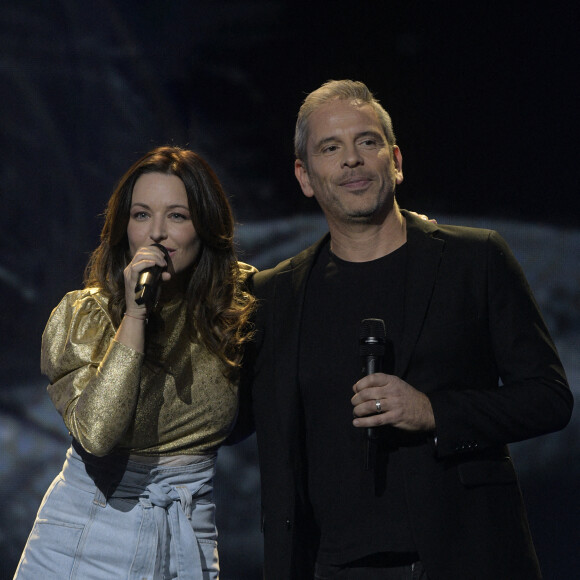 Natasha St Pier et Mehdi Sadoun - Enregistrement de l'émission "Tout le monde chante contre le cancer" au Palais des Congrès à Paris. © Giancarlo Gorassini-Cyril Moreau / Bestimage