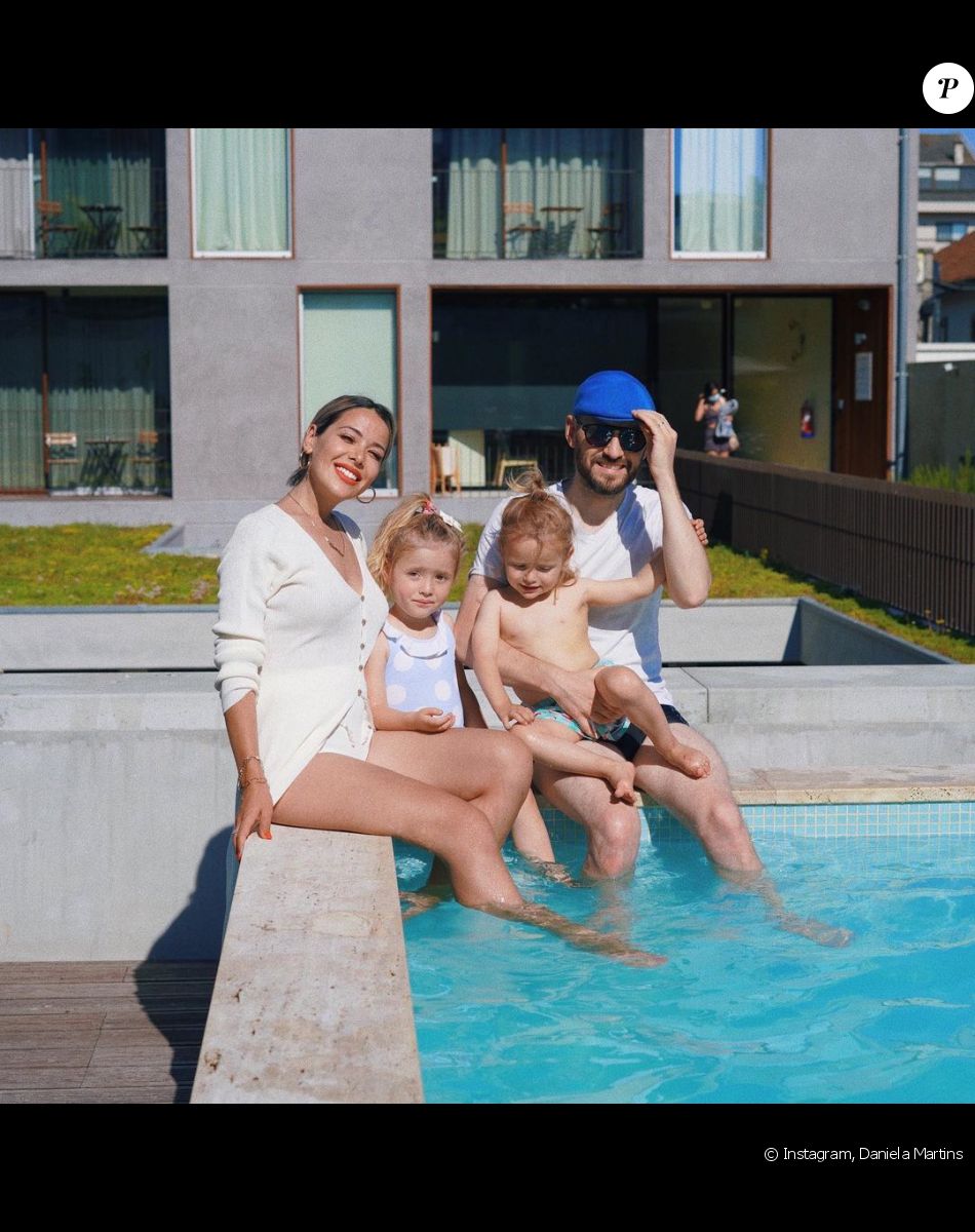 Daniela Martins en vacances au Portugal avec son mari Julien et leurs enfant Eléa et Valentin.