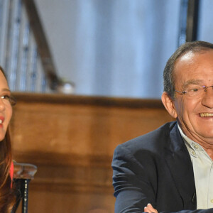 Jean-Pierre Pernaut et sa femme Nathalie Marquay - Jean-Pierre Pernaut et sa femme Nathalie Marquay lors de l'enregistrement de l'émission "Animaux Stars" © Veeren/Bestimage 