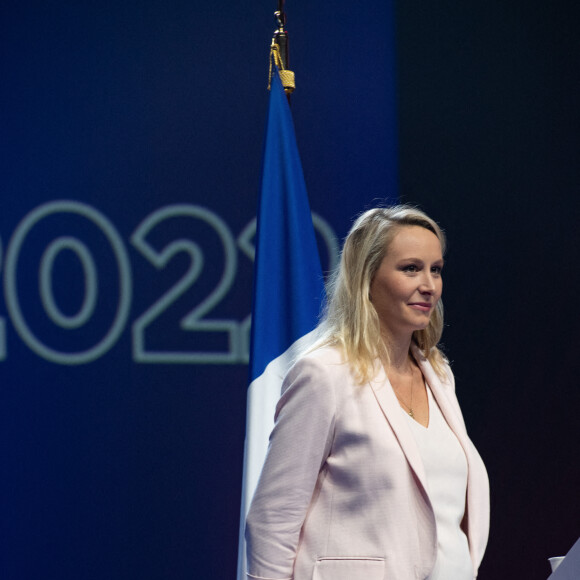 Marion Maréchal, enceinte - Meeting de Eric Zemmour, candidat à l'élection présidentielle, au Zénith de Toulon le 6 mars 2022