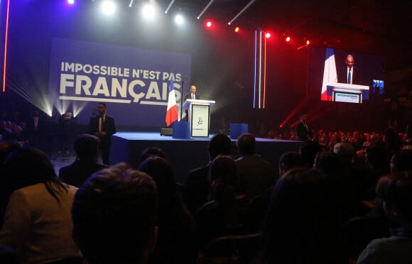 Marion Maréchal, enceinte - Meeting de Eric Zemmour, candidat à l'élection présidentielle, au Zénith de Toulon le 6 mars 2022