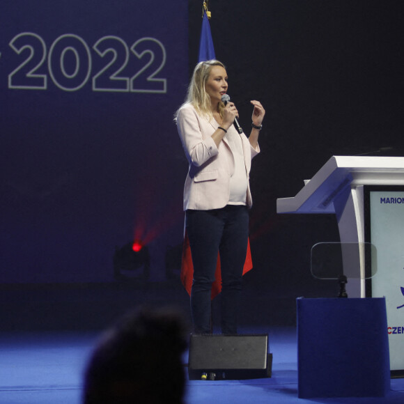 Marion Maréchal, enceinte - Meeting de Eric Zemmour, candidat à l'élection présidentielle, au Zénith de Toulon le 6 mars 2022