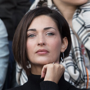 Sheryfa Luna dans les tribunes lors du match de ligue 1 "PSG - Angers (2-0)" au Parc des Princes. Paris, le 14 mars 2018. 