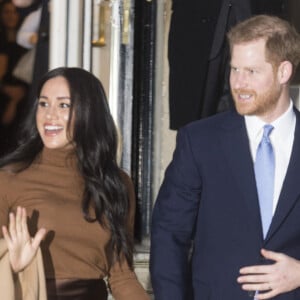 Le prince Harry, duc de Sussex, et Meghan Markle, duchesse de Sussex, en visite à la Canada House à Londres le 7 janvier 2020