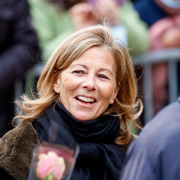 Claire Chazal - Obsèques de Jean-Pierre Pernaut en la Basilique Sainte-Clotilde à Paris le 9 mars 2022. © Cyril Moreau / Bestimage