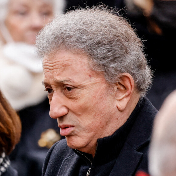 Robert Namias, Michel Drucker - Obsèques de Jean-Pierre Pernaut en la Basilique Sainte-Clotilde à Paris le 9 mars 2022. © Cyril Moreau / Bestimage