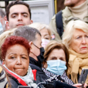 Laurence Ferrari - Obsèques de Jean-Pierre Pernaut en la Basilique Sainte-Clotilde à Paris le 9 mars 2022. © Cyril Moreau / Bestimage  