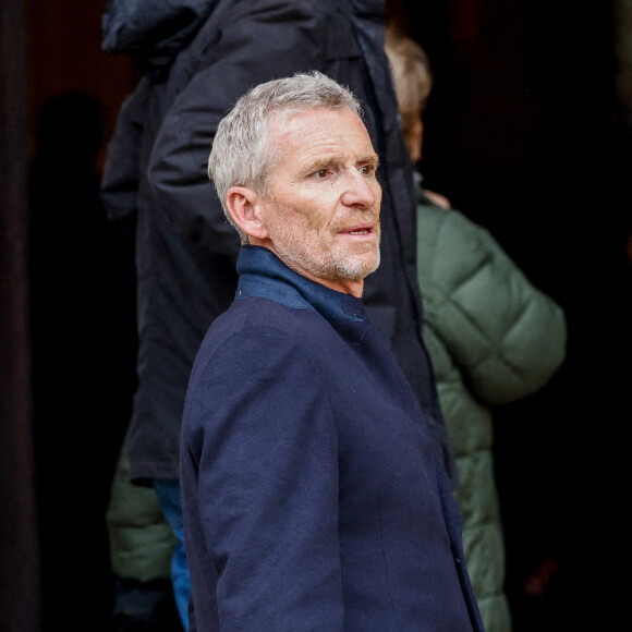 Denis Brogniart - Obsèques de Jean-Pierre Pernaut en la Basilique Sainte-Clotilde à Paris le 9 mars 2022. © Cyril Moreau / Bestimage  