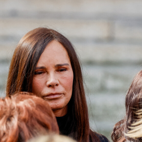 Nathalie Marquay - Obsèques de Jean-Pierre Pernaut en la Basilique Sainte-Clotilde à Paris le 9 mars 2022. © Cyril Moreau / Bestimage