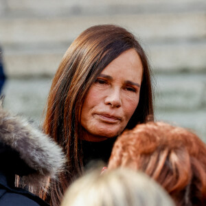 Nathalie Marquay - Obsèques de Jean-Pierre Pernaut en la Basilique Sainte-Clotilde à Paris le 9 mars 2022. © Cyril Moreau / Bestimage