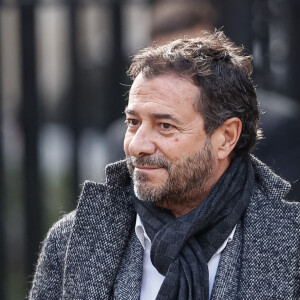 Bernard Montiel - Obsèques de Jean-Pierre Pernaut en la Basilique Sainte-Clotilde à Paris, France, le 9 mars 2022. © Aurelien Morissard/Panoramic/Bestimage