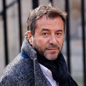 Bernard Montiel - Obsèques de Jean-Pierre Pernaut en la Basilique Sainte-Clotilde à Paris le 9 mars 2022. © Cyril Moreau / Bestimage