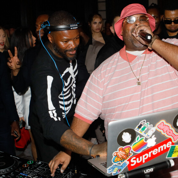 Djibril Cissé et Big Ali à la soirée "The After", célébrant les lancements de la nouvelle campagne "Hollywood after party" du créateur Fahaid Sanober et de la nouvelle ligne de produits Rose Baie, à l'hôtel Le Collectionneur. Paris, le 2 mars 2022. © Veeren - Christophe Clovis / Bestimage