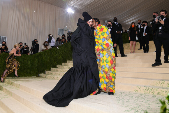 A$AP Rocky et Rihanna assistent au Met Gala 2021 consacré à l'exposition "Celebrating In America: A Lexicon Of Fashion" au Metropolitan Museum of Art. New York