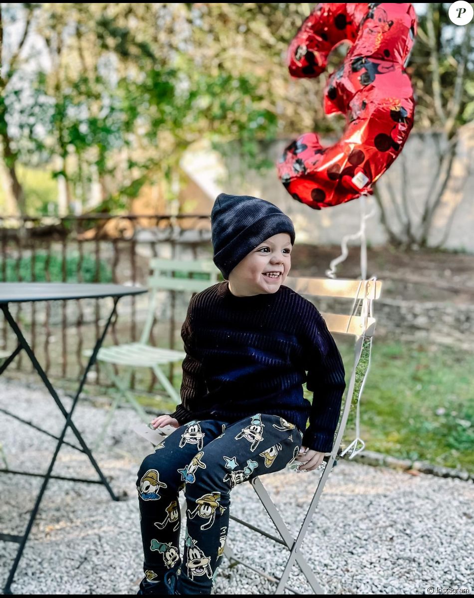 Léon, le fils de Laurent Ournac et Ludivine, le jour de ses 3 ans