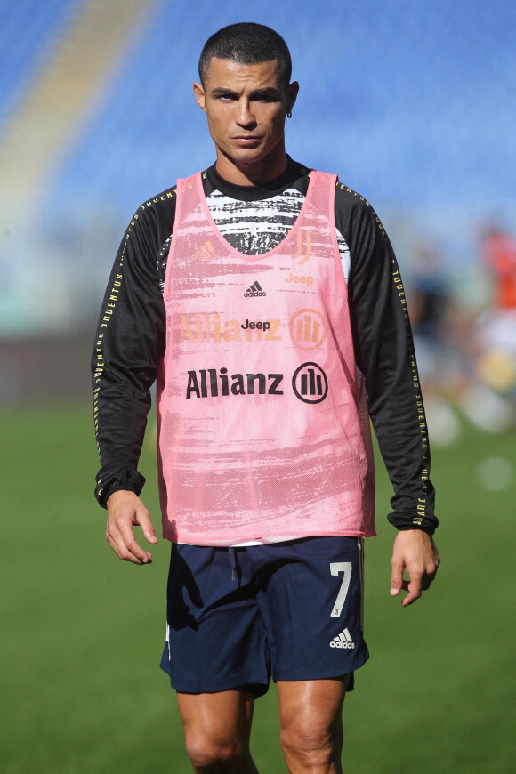Cristiano Ronaldo lors de l'entraînement avant le match Serie A Juventus VS Lazio au stade olympique de Rome, le 8 novembre 2020. 
