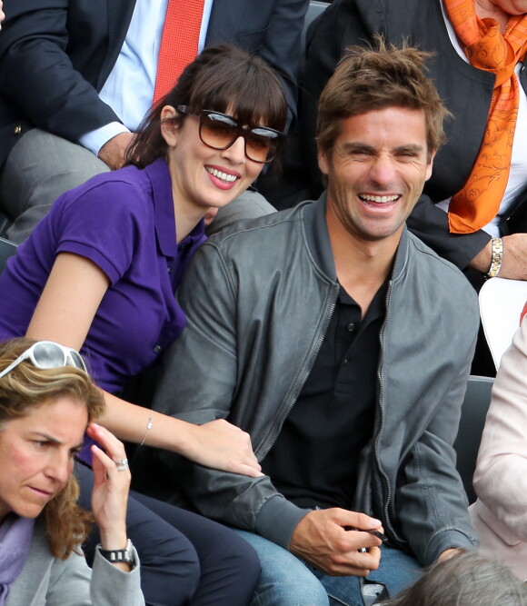 Nolwenn Leroy et son compagnon Arnaud Clément à Roland-Garros en 2012.