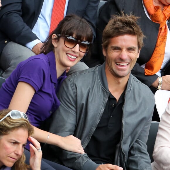 Nolwenn Leroy et son compagnon Arnaud Clément à Roland-Garros en 2012.