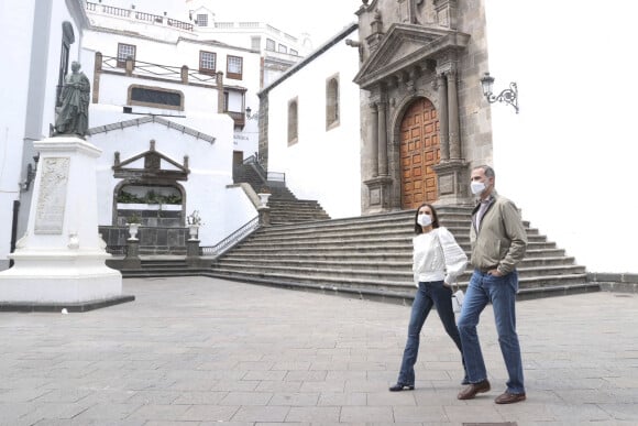 Le roi Felipe et la reine Letizia d'Espagne visitent l'île de La Palma pour soutenir et rendre hommage aux victimes du volcan Cumbre Vieja. La Palma - 12 mars 2022