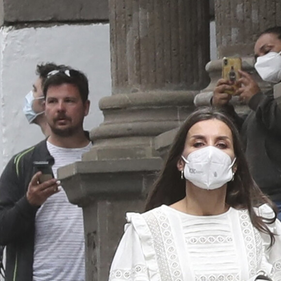 Le roi Felipe et la reine Letizia d'Espagne visitent l'île de La Palma pour soutenir et rendre hommage aux victimes du volcan Cumbre Vieja. La Palma - 12 mars 2022