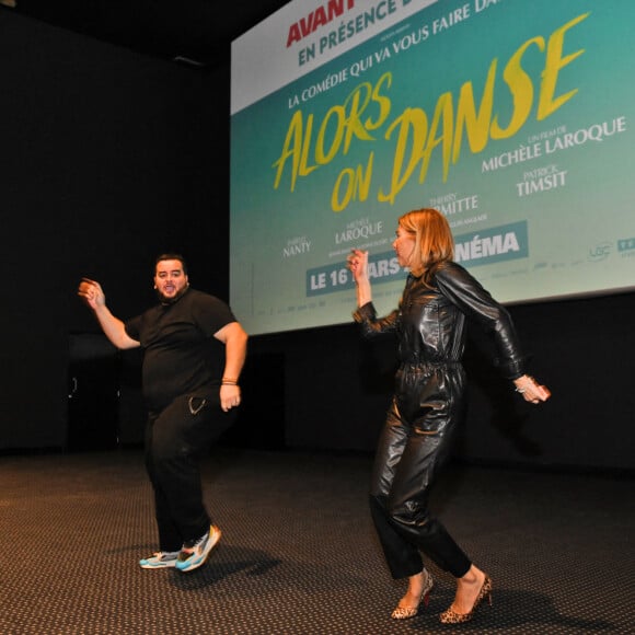 Exclusif - Michèle Laroque et le danseur Sofiane Chalal, vice-champion du monde de hip-hop, assistent à l'avant-première du film "Alors on Danse", au cinéma Pathé Gare du Sud. Nice, le 19 février 2022. © Bruno Bebert / Bestimage